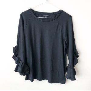 Banana Republic Black Ruffle Sleeve Blouse